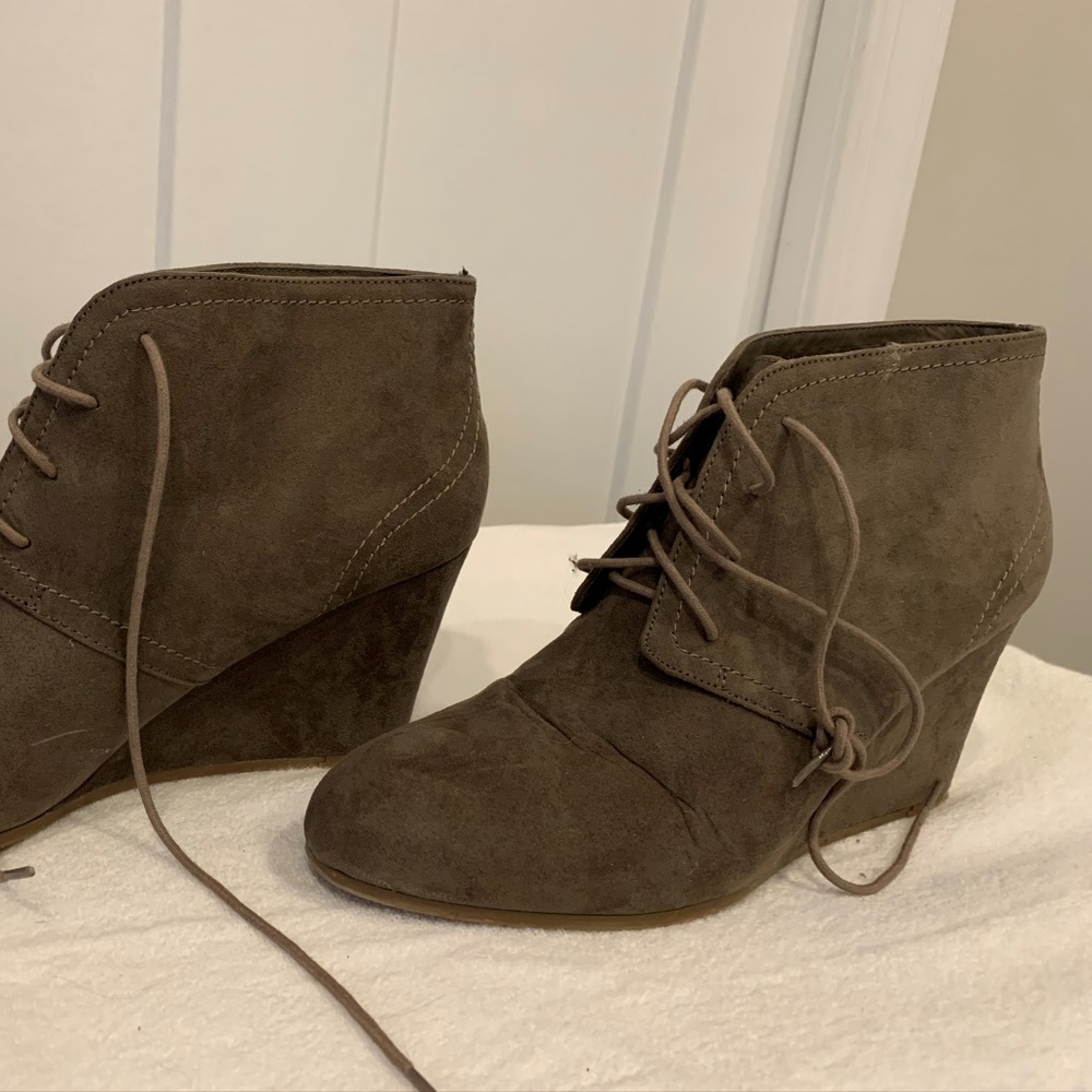 Taupe Lace Up Bootie